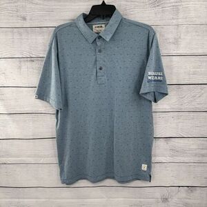Linksoul Golf Polo Shirt Short Sleeve Patterned Men's Size Medium Outdoors Blue‎